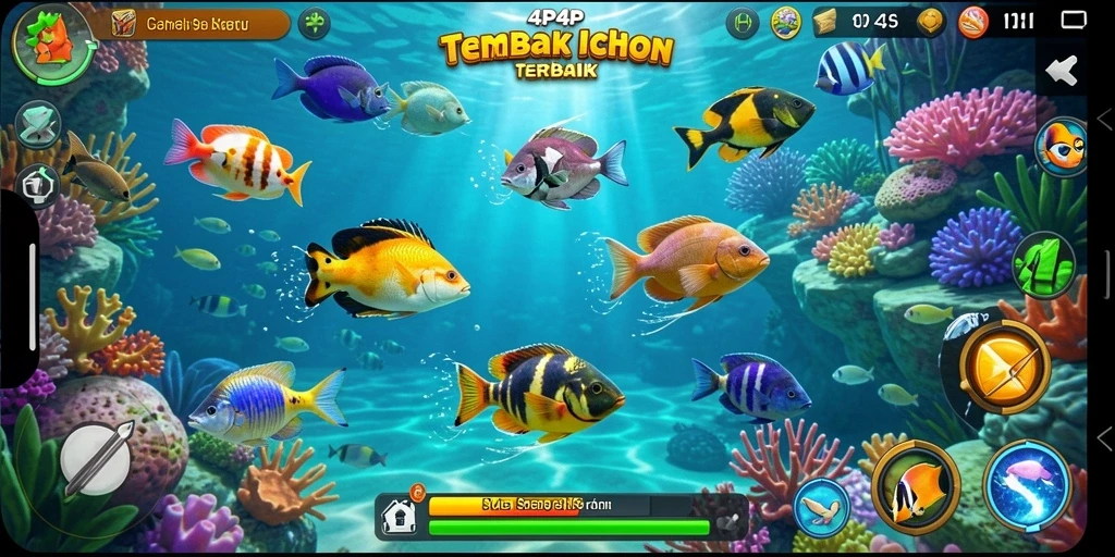 Tampilan gameplay seru Game Tembak Ikan 4P4P.