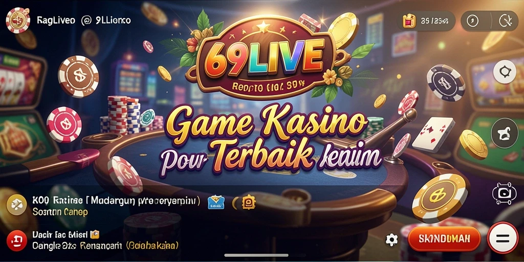Tampilan permainan Kasino yang mendebarkan di 69LIVE.