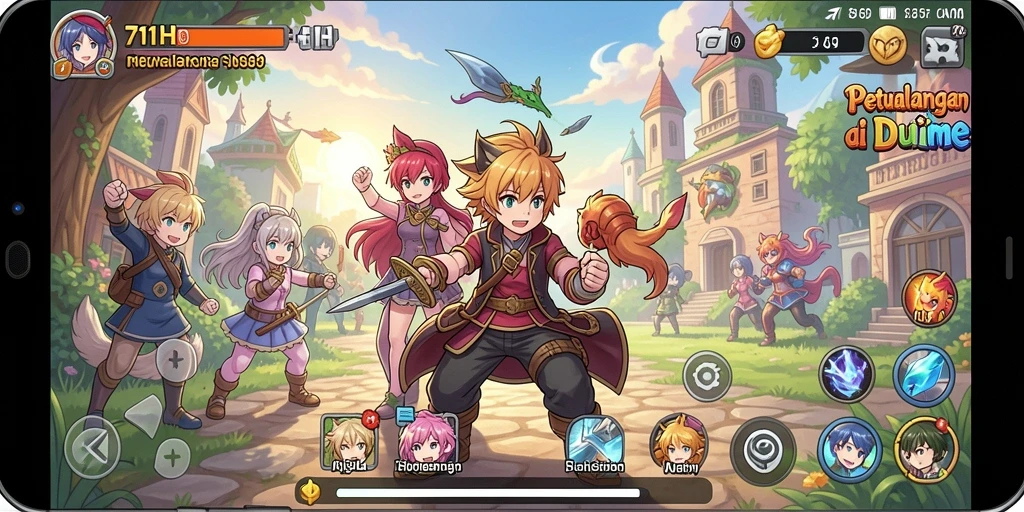 Tampilan gameplay <strong>71H</strong> yang seru dan dinamis di dunia anime.