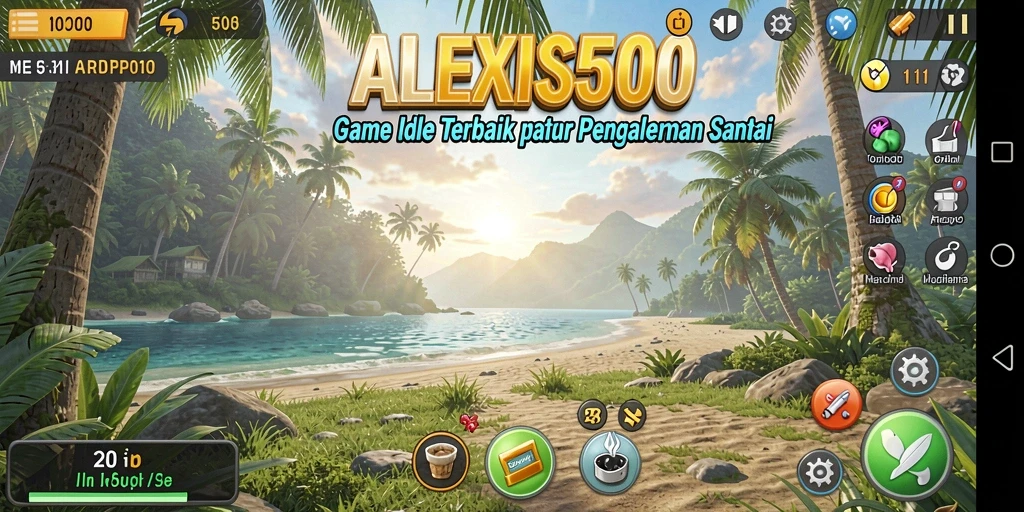 Tampilan gameplay ALEXIS500 yang menarik dan penuh warna.