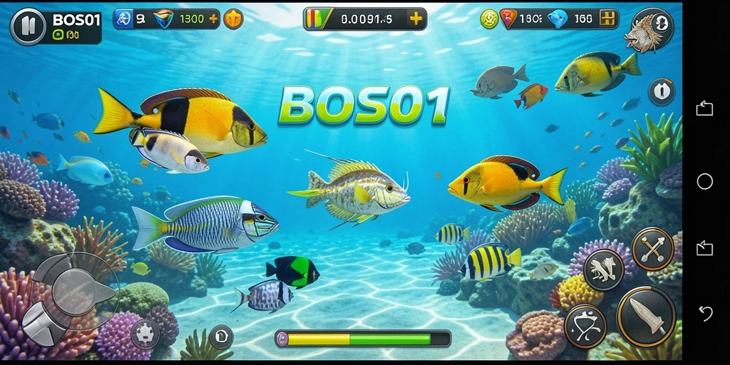 Screenshot gameplay menampilkan aksi menembak ikan yang seru.