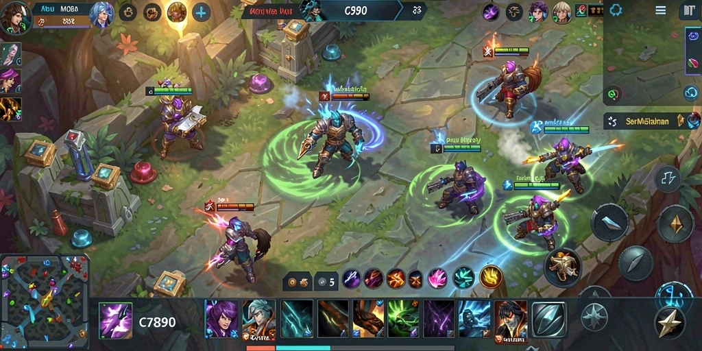 Gameplay seru dan intens dari C7890 yang penuh aksi MOBA.