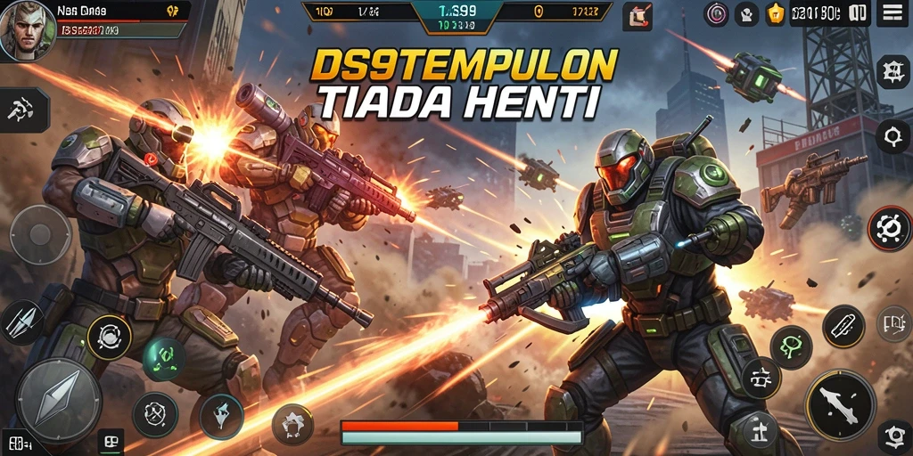 Tampilan gameplay DS99 yang mendebarkan dengan aksi seru.