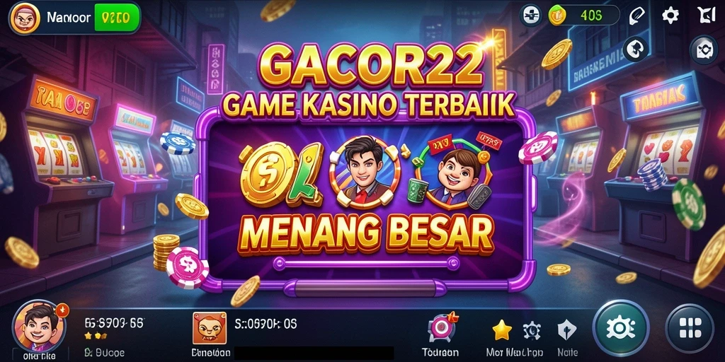 Screenshot permainan GACOR22 yang menampilkan grafik kasino yang mengesankan.