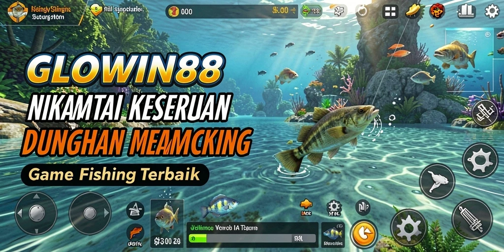 Screenshot menampilkan momen seru saat memancing di GLOWIN88.