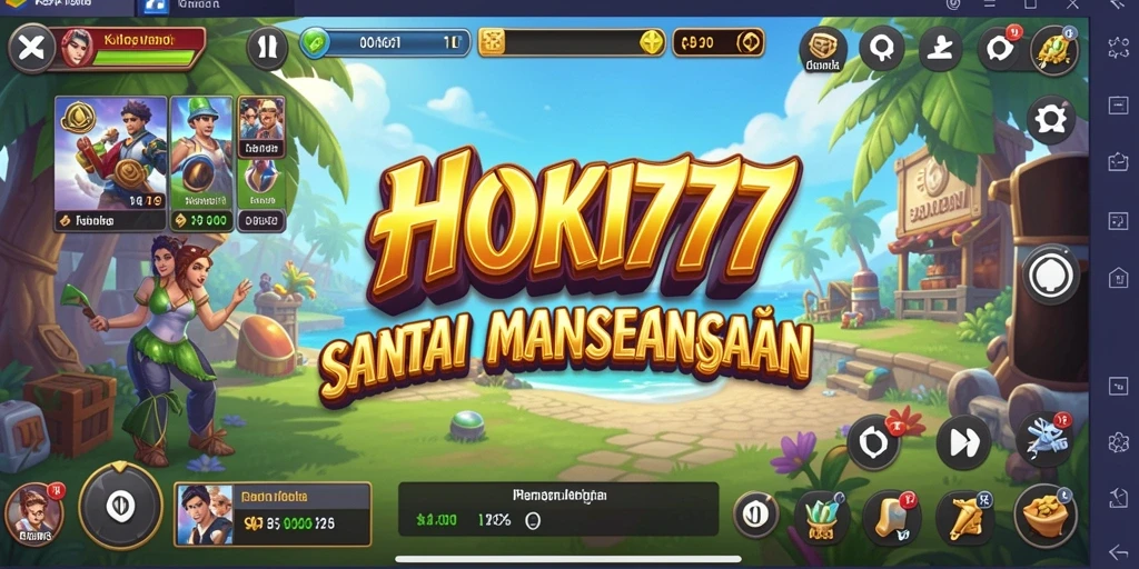 Tampilan gameplay HOKI777 yang ceria dan mengasyikkan.