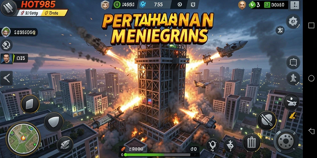 Gameplay menara pertahanan yang seru dan menantang.