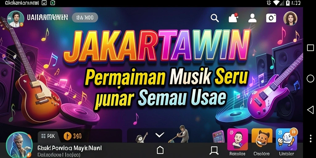 Tampilan permainan JAKARTAWIN dengan gameplay musik yang seru.
