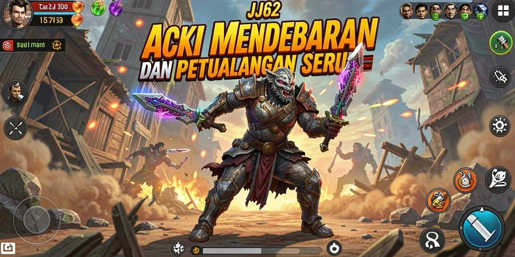 Tampilan gameplay menegangkan dari JJ62 dengan aksi yang intens.