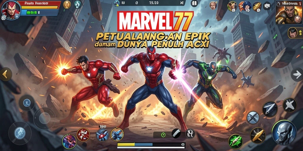 Tangkapan layar gameplay <strong>MARVEL77</strong> menunjukkan aksi mendebarkan dalam petualangan epik.