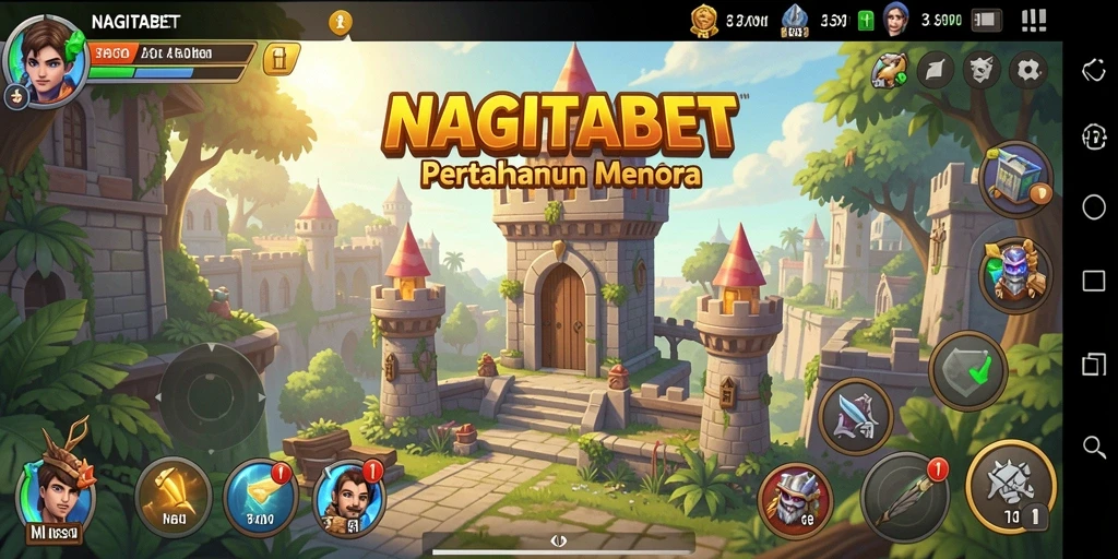 Tampilan gameplay menara bertahan di NAGITABET yang mendebarkan.