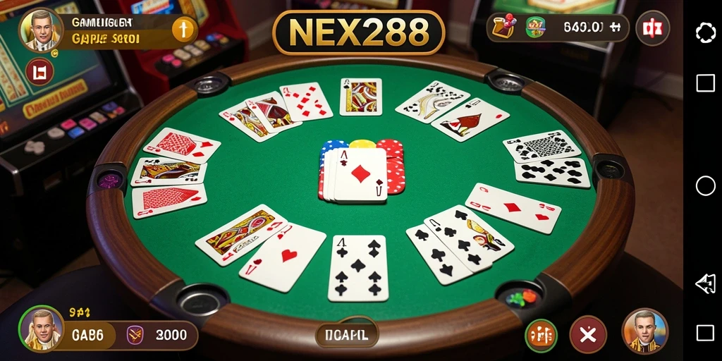 Tampilan gameplay seru NEX288 saat bermain Gaple.