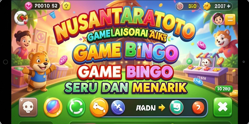 Tampilan gameplay seru NUSANTARATOTO dengan suasana Bingo yang menyenangkan.