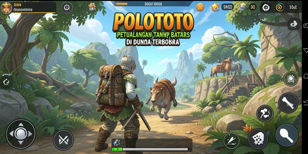 Screenshot gameplay Open World POLOTOTO menampilkan petualangan seru dan eksplorasi mendalam.