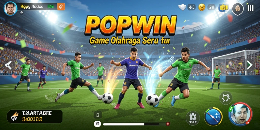 Tampilan gameplay POPWIN yang menarik dan penuh aksi olahraga.