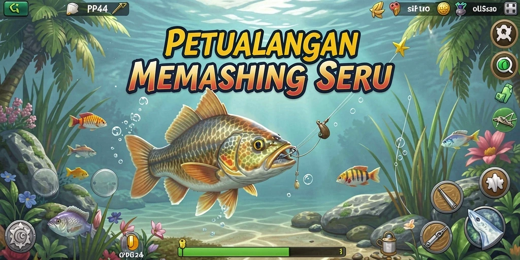 Tampilan gameplay PP444 yang seru dan menantang saat memancing.