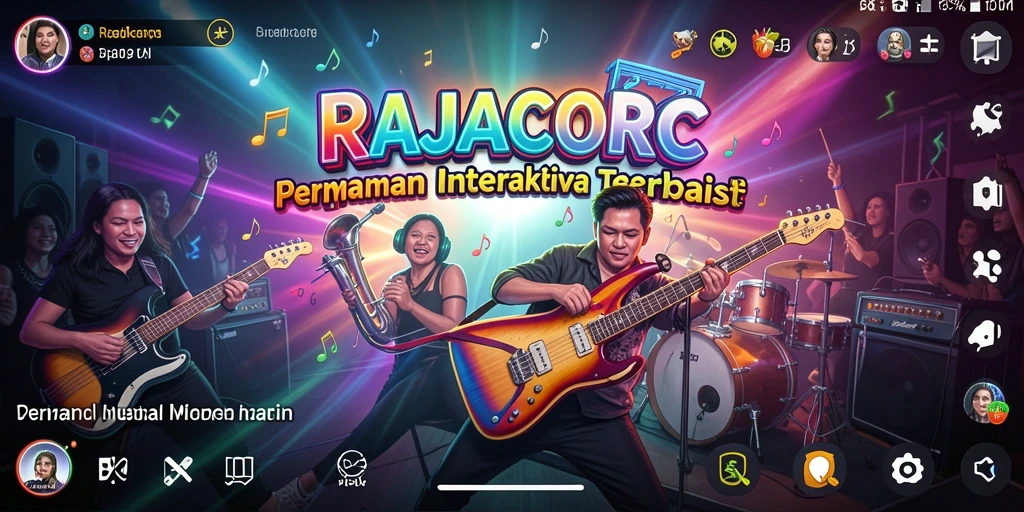 Screenshot menampilkan gameplay seru RAJACORC dengan interaksi musik.