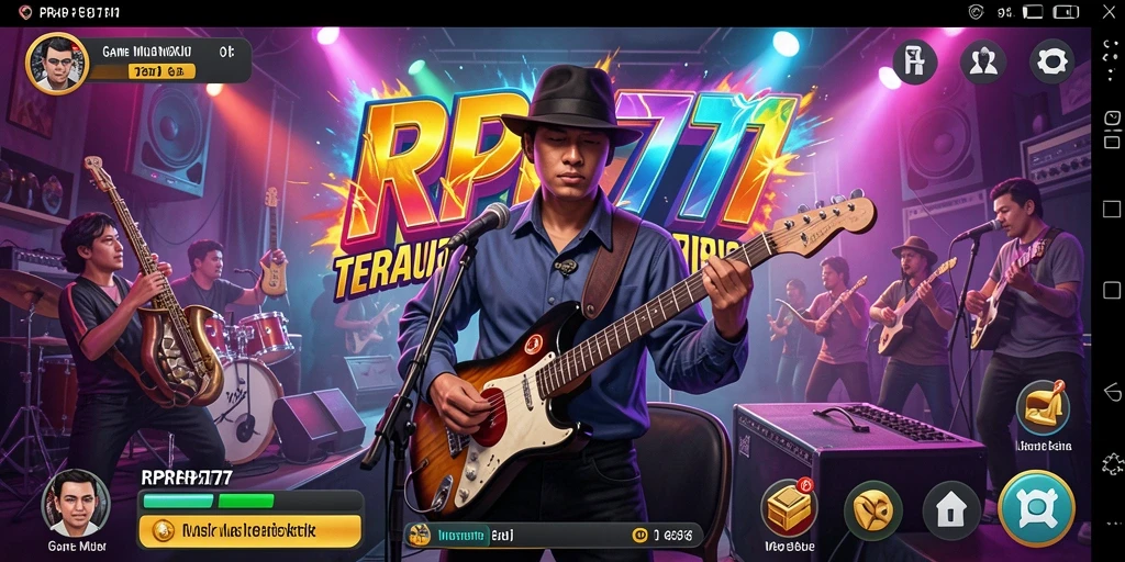 Screenshot gameplay RPRP777 menampilkan keseruan bermain musik.