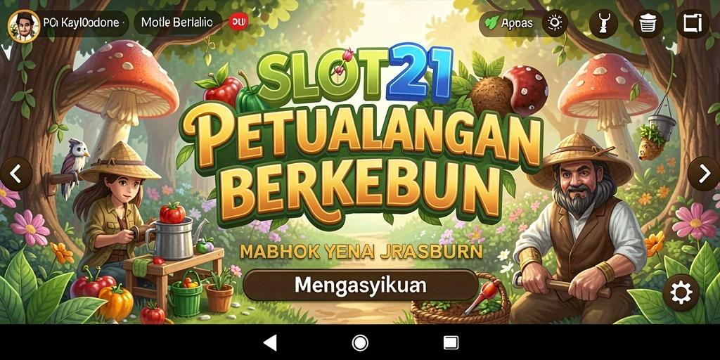 Tangkapan layar menampilkan pemain yang sedang berkebun di SLOT21 dengan grafik menarik.
