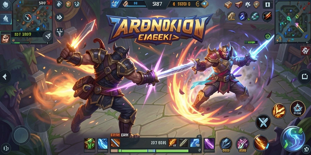 Tampilan gameplay intens dalam arena MOBA SR877.