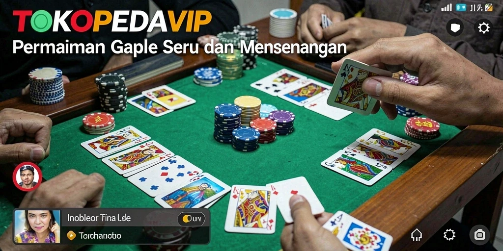 Tampilan visual permainan Gaple yang seru dan interaktif.