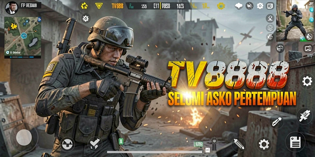 Tampilan gameplay TV888 dengan aksi pertempuran yang seru.