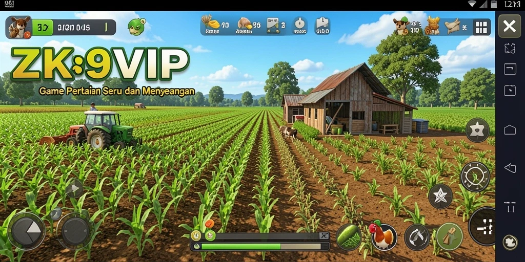Gameplay ZK9VIP yang penuh warna dan interaktif di dunia pertanian.
